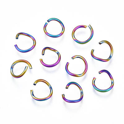 Ion Plating(IP) Rainbow Color 304 Stainless Steel Open Jump Rings