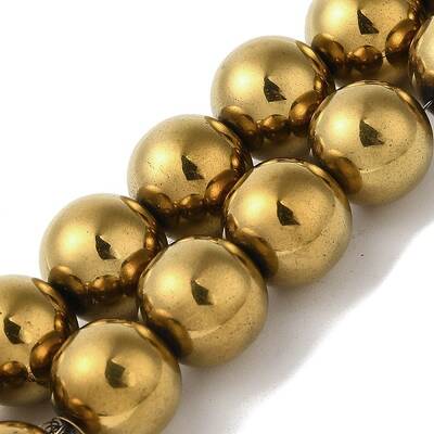 Electroplated Synthetic Magnetic Hematite Beads Strands