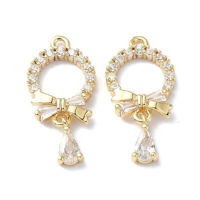 Brass Micro Pave Cubic Zirconia Pendants