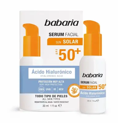 Babaria Solar Siero Viso all'Acido Ialuronico SPF50 30ml