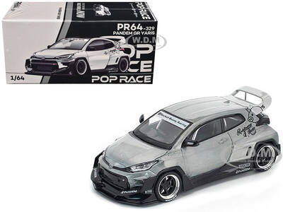 Toyota Pandem GR Yaris RHD (Right Hand Drive) Raw Metal 1/64 Diecast Model Car by Pop Race