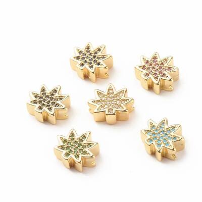 Rack Plating Brass Cubic Zirconia Beads