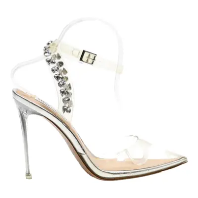 STEVE MADDEN Strappy Heels Silver Synthetic Womens UK 5