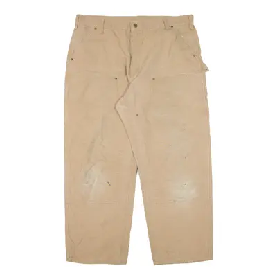 CARHARTT Double Knee Workwear Jeans Beige Denim Relaxed Straight Mens W40 L30