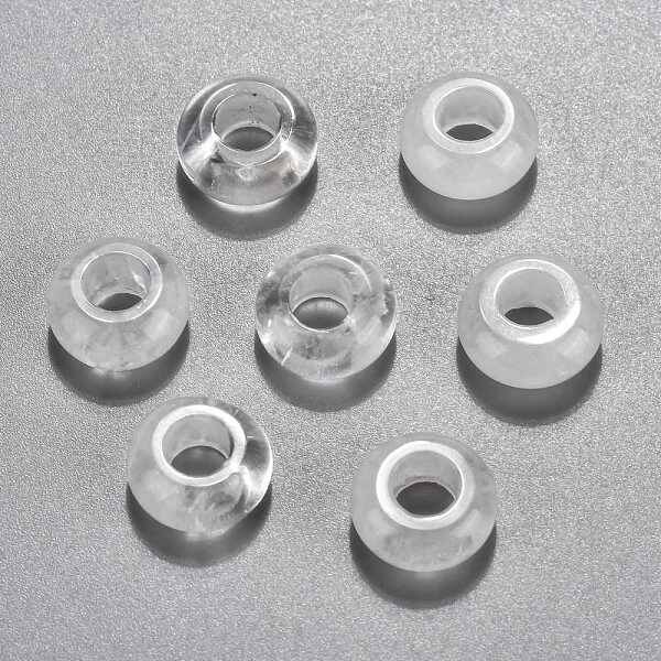 Natural Quartz Crystal European Beads
