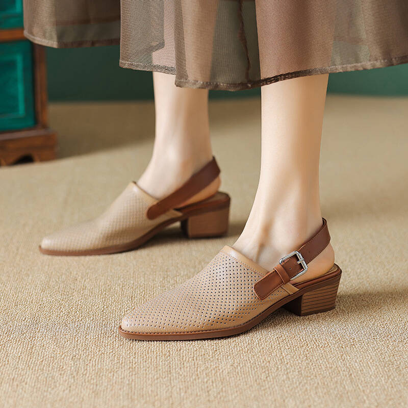 CHIKO Layce Pointy Toe Block Heels Slingback Shoes