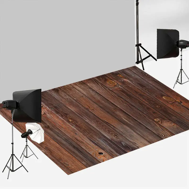 Aperturee Light Red Brown Color Wood Floor Mat For Photography | Floor Backdrop Photography | Photography Floor Drops | Newbo...