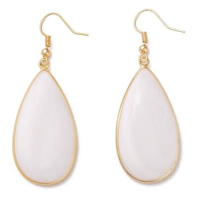 White Shell Dangle Earrings