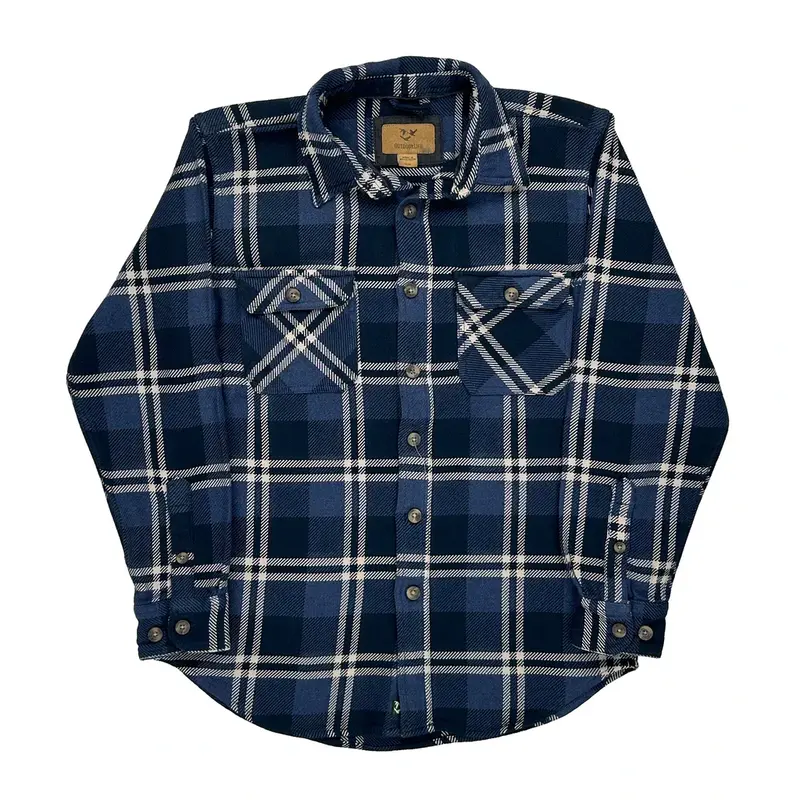 Outdoor Life Checked Flannel Shirt - Medium Blue Cotton