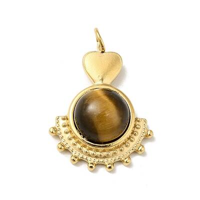 Heart Natural Tiger Eye Pendants