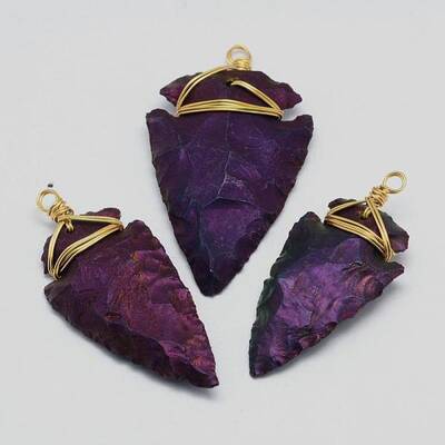 Electroplated Quartz Crystal Big Pendants