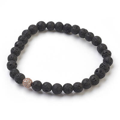 Natural Lava Rock Beads Stretch Bracelets