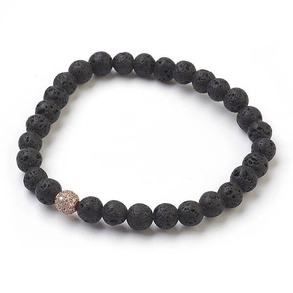 Natural Lava Rock Beads Stretch Bracelets
