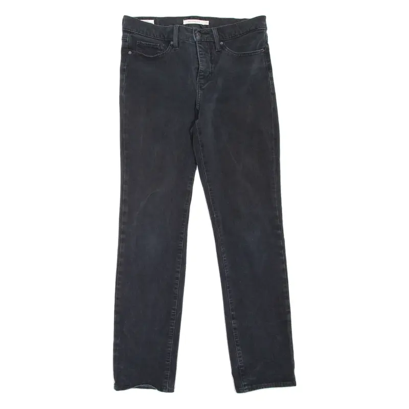 LEVI'S 312 Shaping BIG E Womens Jeans Black Slim Straight W28 L30