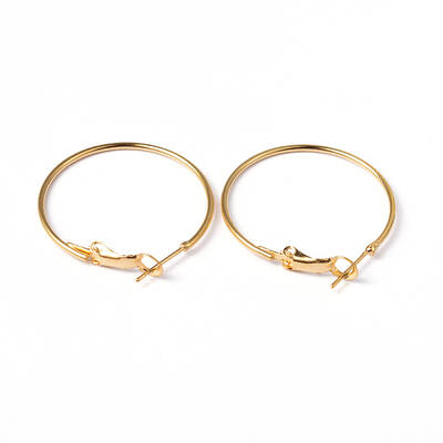 Golden Plated Brass Hoop Earrings