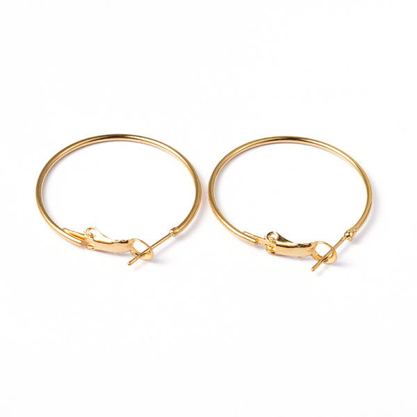 Golden Plated Brass Hoop Earrings