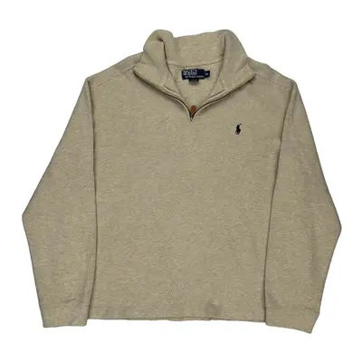 Polo By Ralph Lauren 1/4 Zip - XL Beige Cotton