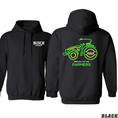 Busch Light Tractor Design - Everyday Wear Hoodie - Brewed for the Farmers Menswear Sweaters Tops Pullover