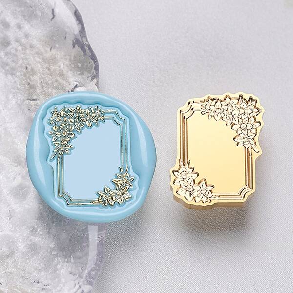 Geometric Flower Frame Brass Stamp Heads