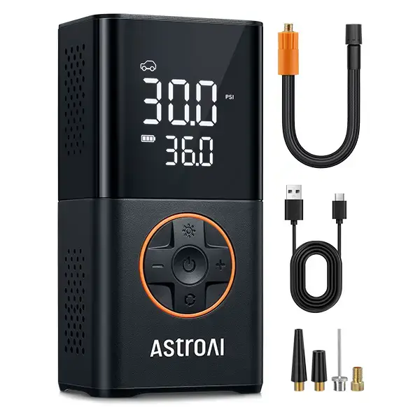 AstroAI L7 Tire Inflator Portable Air Compressor,150 PSI Cordless Car Tires Air Pump with LED Lights&Pressure Gauge,Auto Shut...