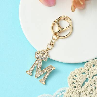 Golden Alloy Rhinestone Keychain