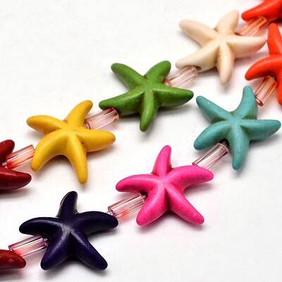 Starfish/Sea Stars Synthetic Turquoise Bead Strands