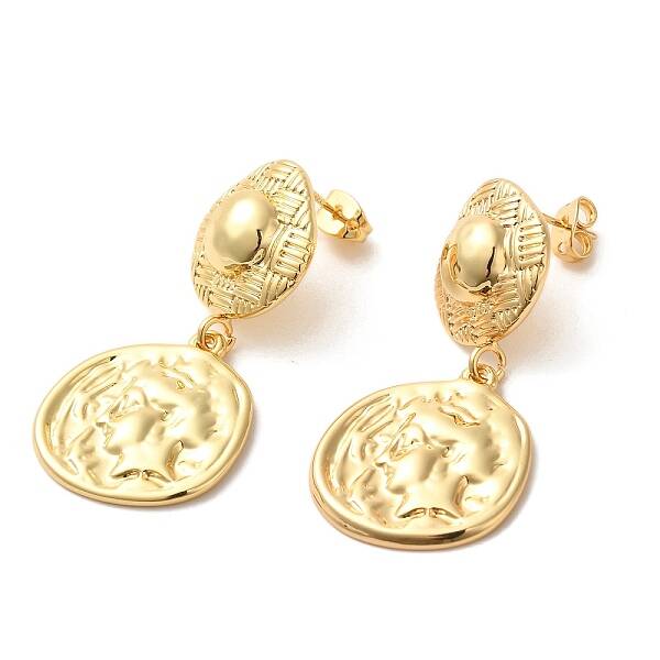 Human Shape Brass Dangle Stud Earrings