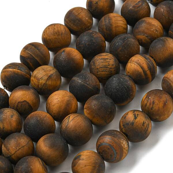 Frosted Natural Tiger Eye Beads Strands
