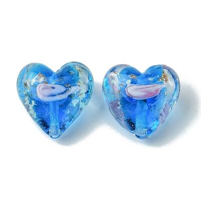 Luminous Handmade Gold Sand Lampwork Beads