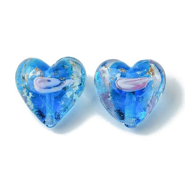 Luminous Handmade Gold Sand Lampwork Beads