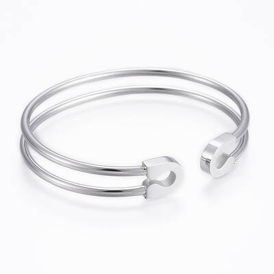 Tarnish Resistant Trendy 304 Stainless Steel Torque Cuff Bangles