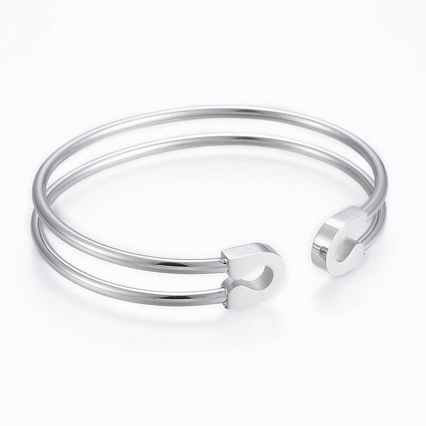 Tarnish Resistant Trendy 304 Stainless Steel Torque Cuff Bangles