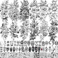 Realistic Fake Tattoos Sticker, 63pcs Long Lasting Body Art Temporary Tattoo Sticker, Fake Tattoo Paste, Body Art Tattoo Stic...