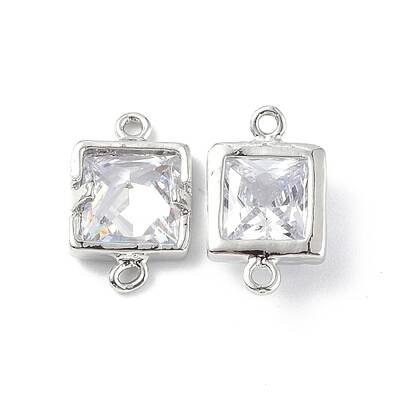 Clear Glass Connector Charms