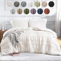Soft Washed Pleated Comforter Set with Pintuck Pleated Design, Extra Softness Premium Microfiber Filling, All Season Lightwei...