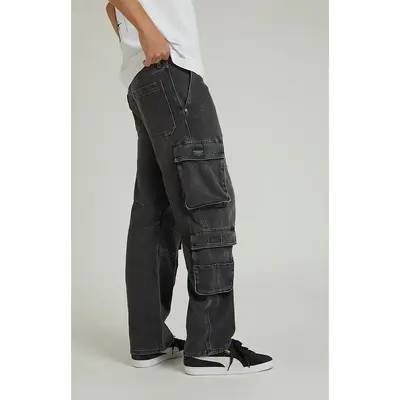 Pacsun Men's Dylan Cargo Baggy Jeans Black