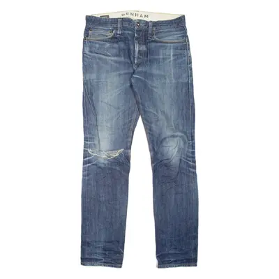 DENHAM Razor Mens Jeans Blue Slim Straight Stone Wash W31 L32
