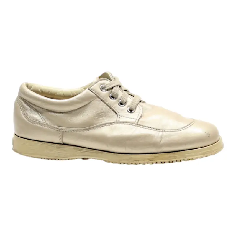 HOGAN Derby Shoes Beige Leather Womens UK 5