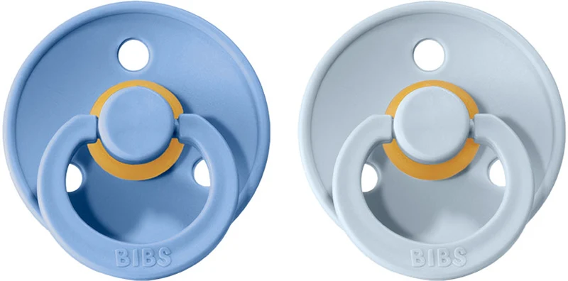 BIBS Color Natural Rubber Size 1: 0+ months pacifier Sky Blue / Baby Blue 2 pcs