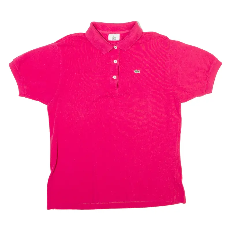 LACOSTE Womens Polo Shirt Pink L