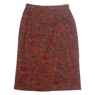 EASTEX Heirloom Collection Womens Pencil Skirt Red Midi Floral M