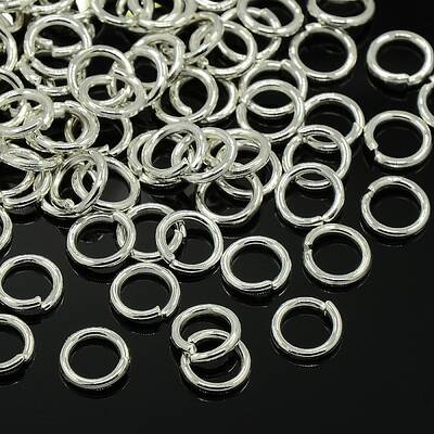 Silver Color Plated Alloy Jump Rings Jewelry Findings