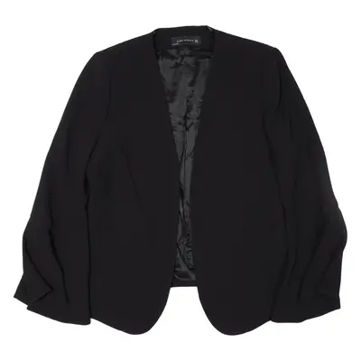 ZARA Flared Cuff Blazer Jacket Black Womens L