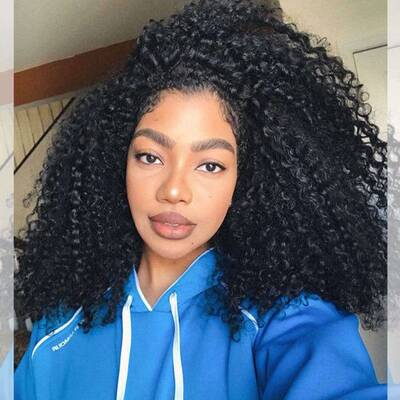Full Lace Wig Afro Kinky Curly Human Hair Full Lace Wigs AshimaryHair