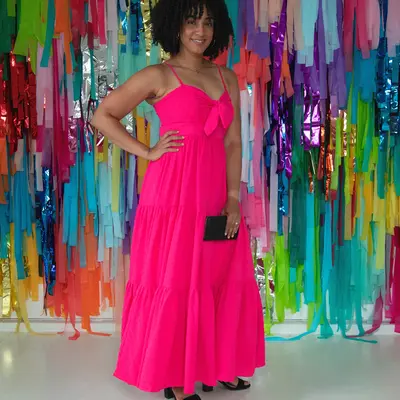 Keyhole Bow Maxi Dress - M
