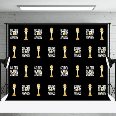 Black Gold Repeated Golden Globe Awards Backdrop - Aperturee