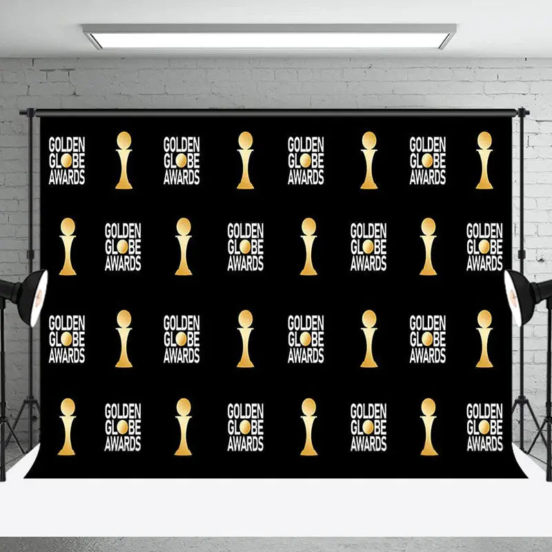 Black Gold Repeated Golden Globe Awards Backdrop - Aperturee