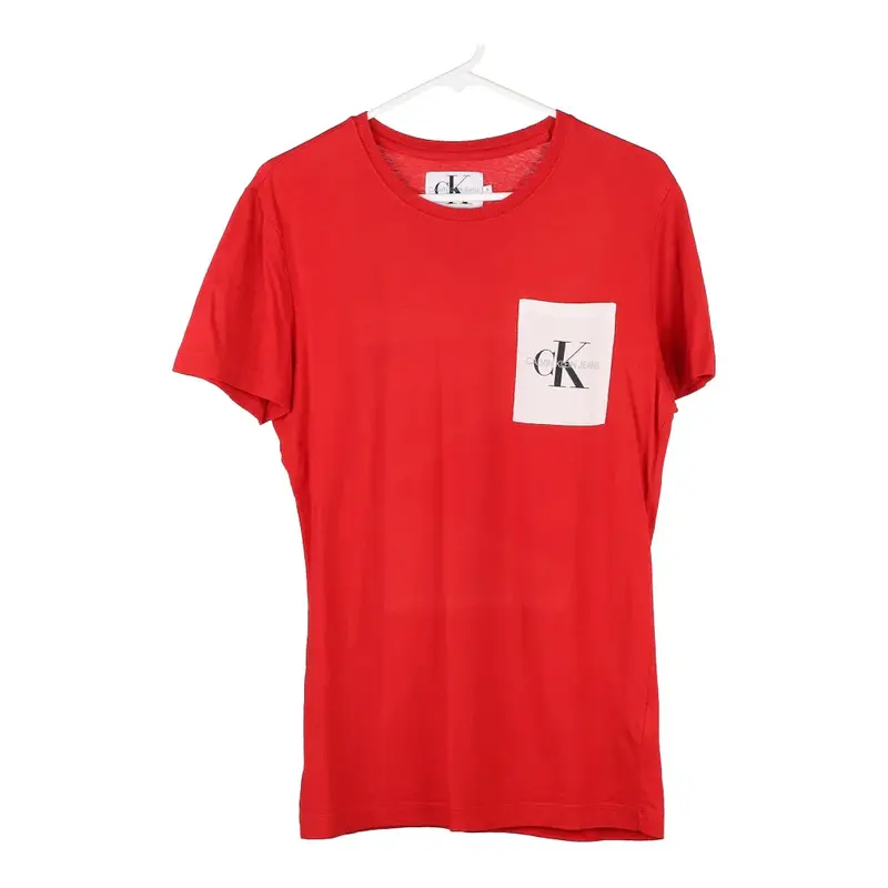 Calvin Klein Jeans T-Shirt - Small Red Cotton