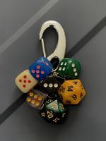 Dice Design Beaded Keychain, Fashionable Keychain for Women & Men, Trendy All-match & Exquisite Keychain for Birthday Gift, C...