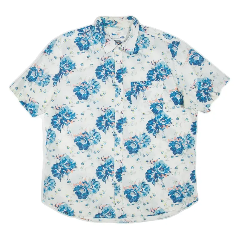 OLD NAVY Slim Fit Mens Shirt Blue Floral XL